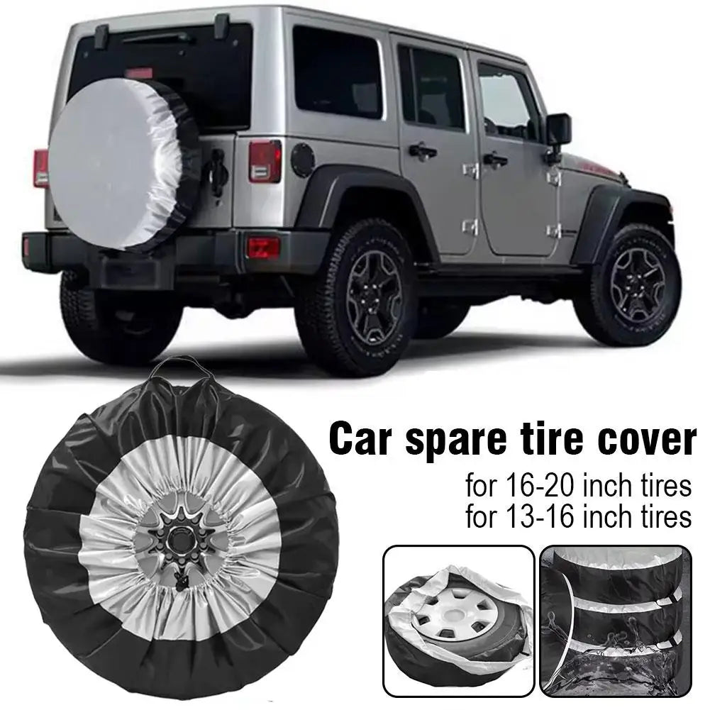 190/210T Polyester Taffeta Car Spare Tire Cover Snow Tire Storage Bag Wheel Protector Universal Waterproof Dustproof Wheel Cover Peaceful Pleasures Health and Wellness