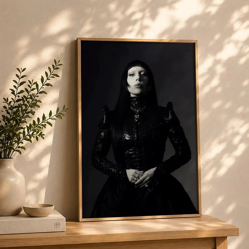 Singer L-Lady GagaS Poster HD Self Adhesive Waterproof Wall Art Ideal for Home Office Dorm Bedroom Great Gift Peaceful Pleasures Health and Wellness White2 30X40cmNoframe