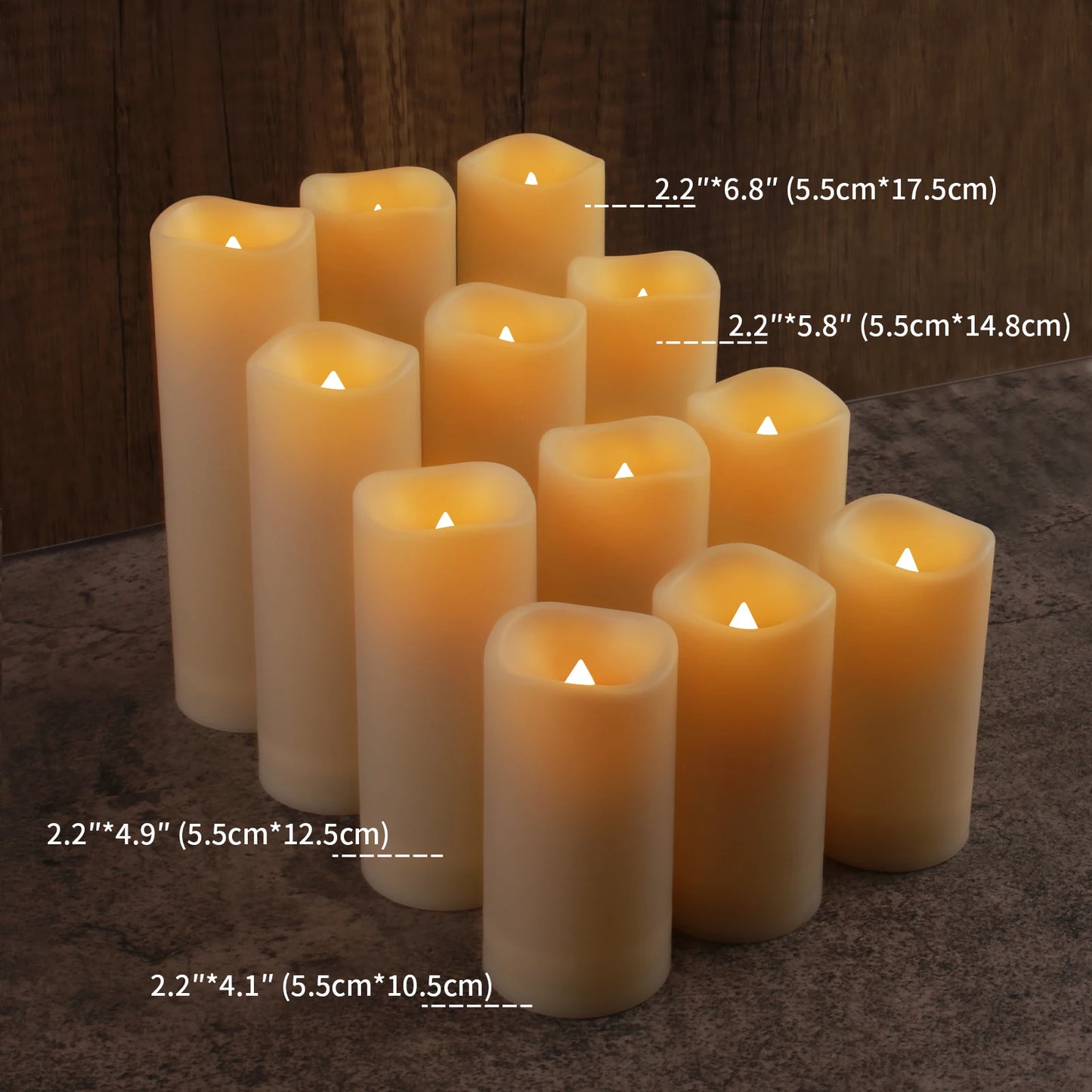12/24pcs Pack Flameless LED Candles with remote controls and timers Outdoor Indoor Waterproof Battery Operated for Home/Wedding Peaceful Pleasures Health and Wellness
