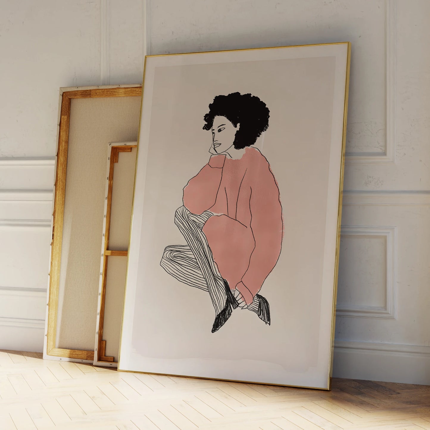 Modern Abstract Fashion Girl Canvas Wall Art Print | Home Decor