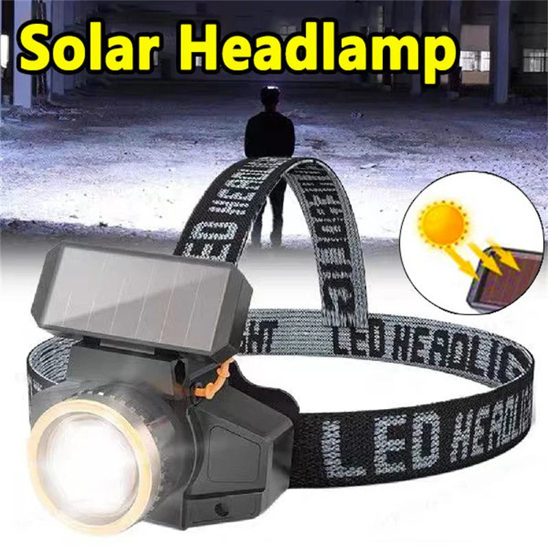 Solar LED Headlamp Motion Sensor | Rechargeable Head Torch