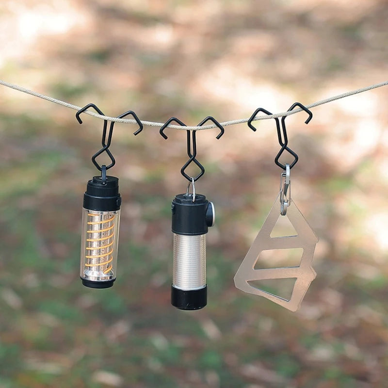 Black Iron Dual S-Hook | Portable Anti-Slip Outdoor Storage Hook