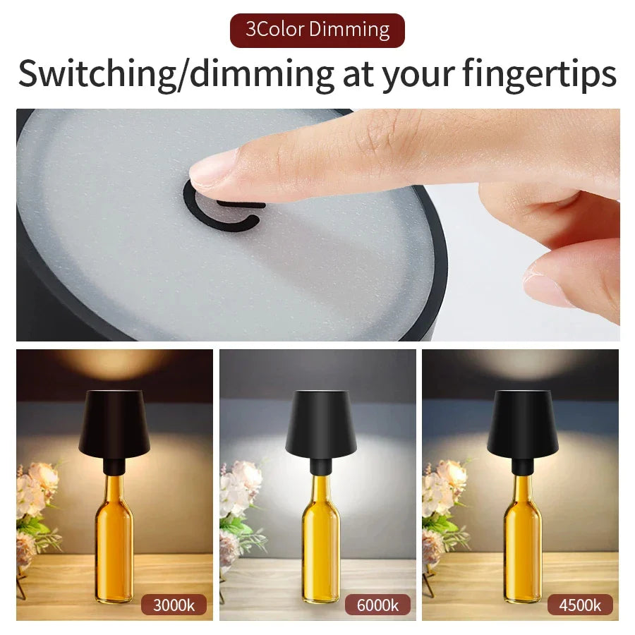 GGBEE Rechargeable LED Touch Table Lamp – 3-Color Dimmable