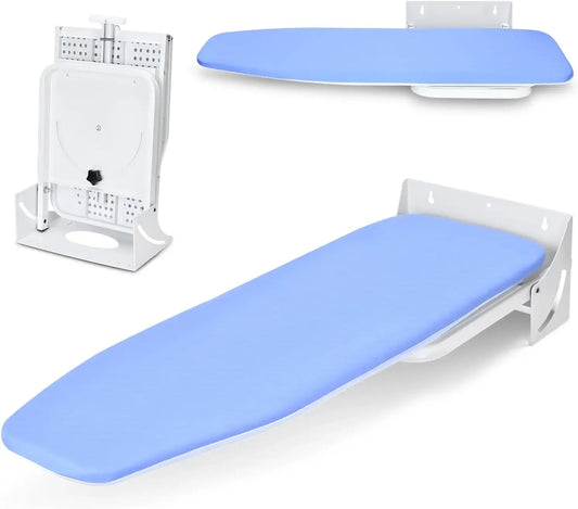 Space Saving Wall Mount Ironing Board, 180° Swivel Heavy Duty with Heat Resistant Cover for Small Laundry Rooms Peaceful Pleasures Health and Wellness United States