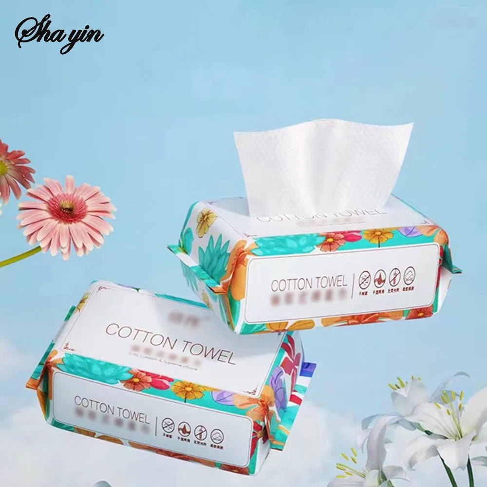 Flower face towel, pure cotton disposable face towel, thickened makeup remover pad, soft cleansing pad, face towel Facial makeup Peaceful Pleasures Health and Wellness