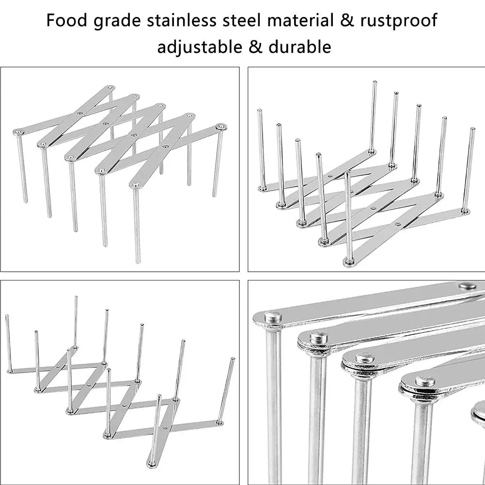 Foldable Stainless Steel Dish Drying Rack & Kitchen Organizer