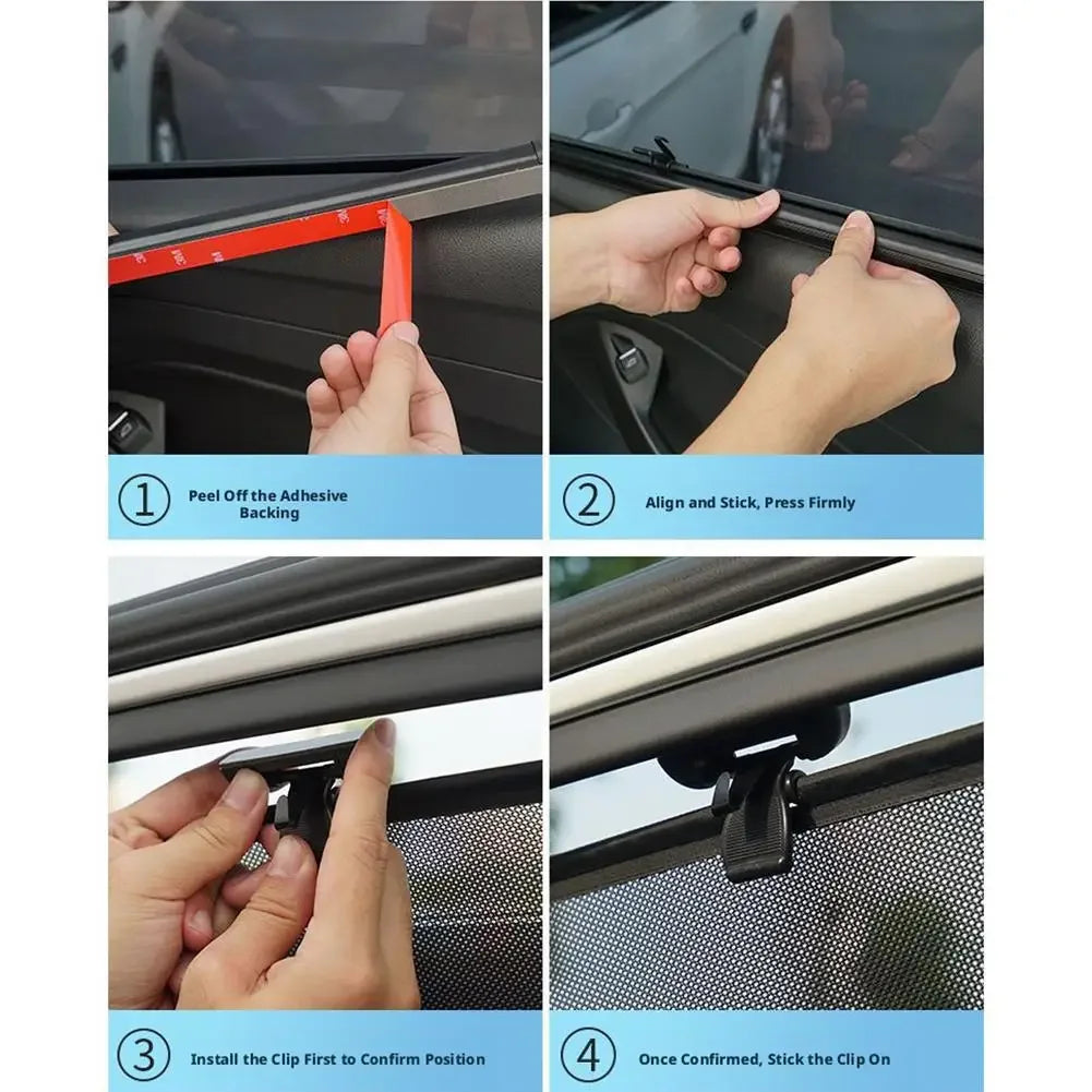 Car Auto Lifting Side Sunshade Curtain Heat Isolation Light Blocking UV Protection Heat Side Windshield Sunshade Accessories Peaceful Pleasures Health and Wellness