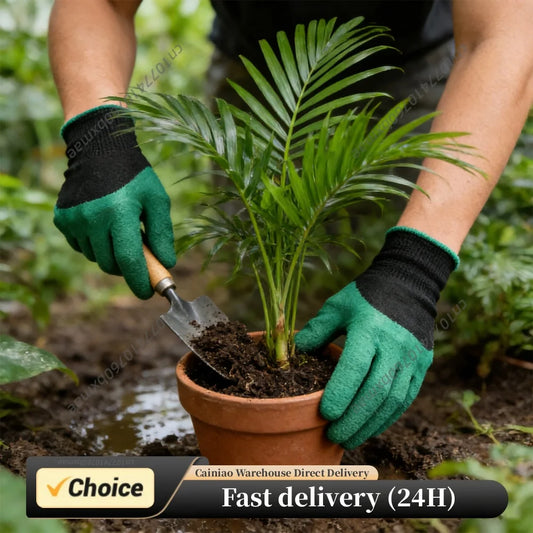 Gardening Gloves Thickened Latex Coated Dirt Work Gloves Waterproof Thorn-Proof Working Glove Machinery Automotive Repair Tools Peaceful Pleasures Health and Wellness