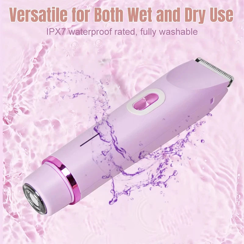 Waterproof and painless dual-function female electric shaving kit for hair removal - women's body hair trimmer Peaceful Pleasures Health and Wellness