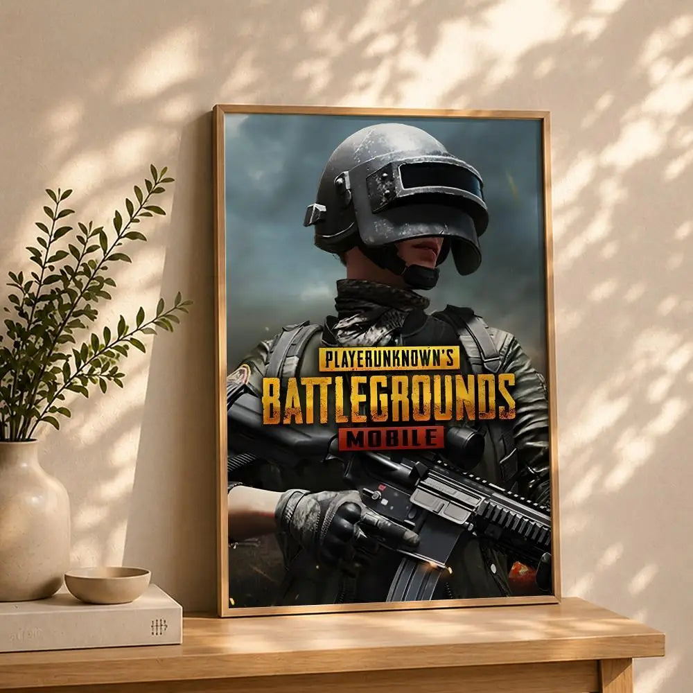 PUBG Battlegrounds HD Wall Poster – Self-Adhesive Waterproof Gaming Wall Poster Peaceful Pleasures Health and Wellness White3 50X70cmNoframe