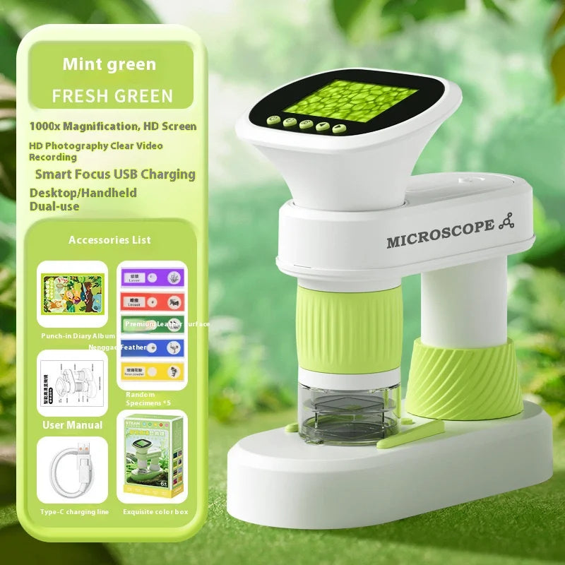 Optical Electron Microscope Professional Grade Children's Hd Microscope Portable Handheld Scientific Experiment Peaceful Pleasures Health and Wellness