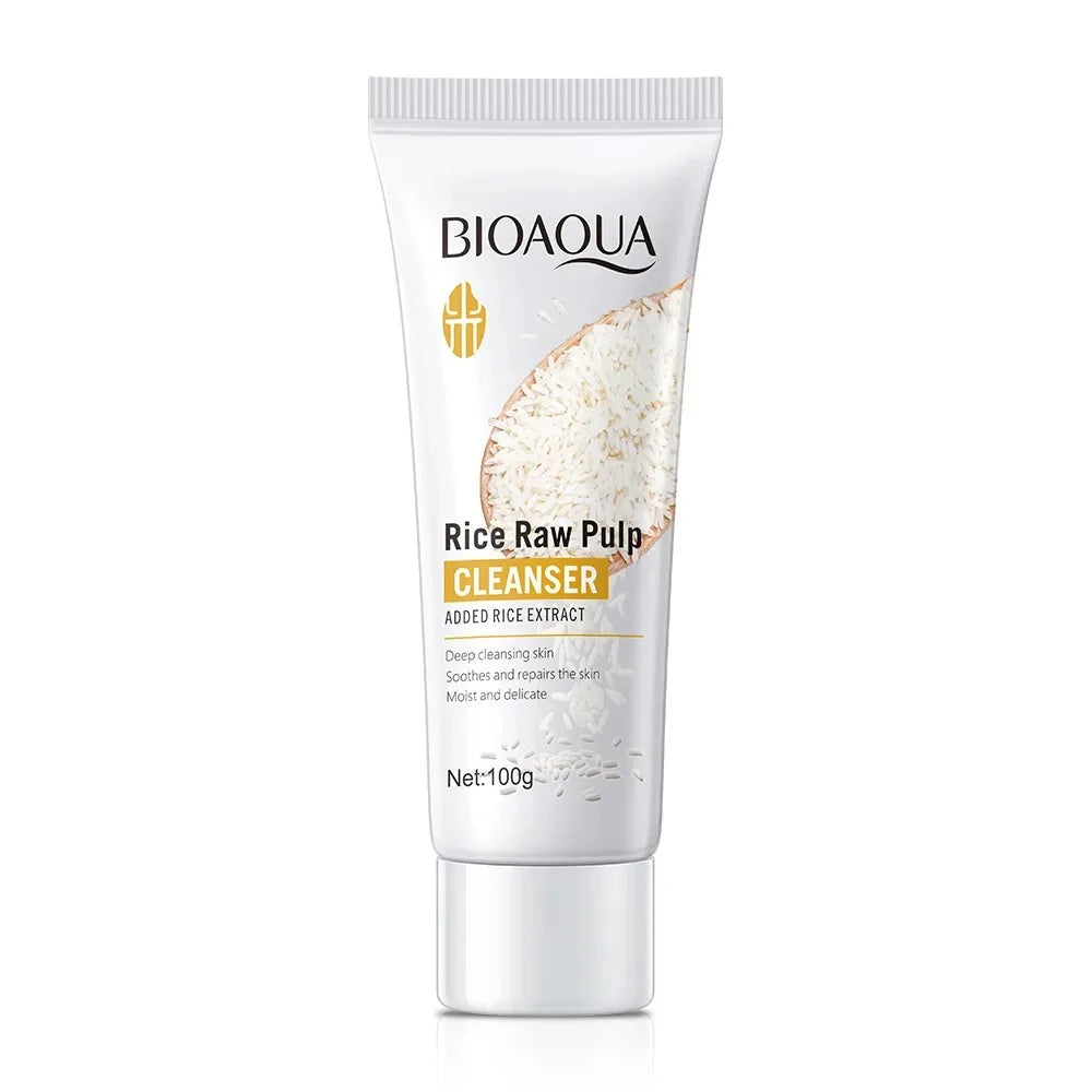 BIOAQUA Rice Raw Pulp Facial Cleanser for Glowing Skin Peaceful Pleasures Health and Wellness A