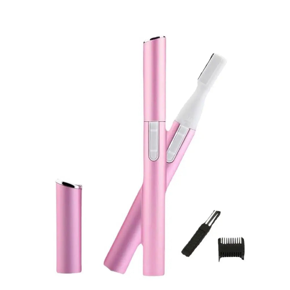 All-in-1 Facial Hair Trimmer with Rinseable Blades for Women, Battery-Powered for Eyebrows, Face Hair, Nose, Ear, Light Grooming Peaceful Pleasures Health and Wellness pink