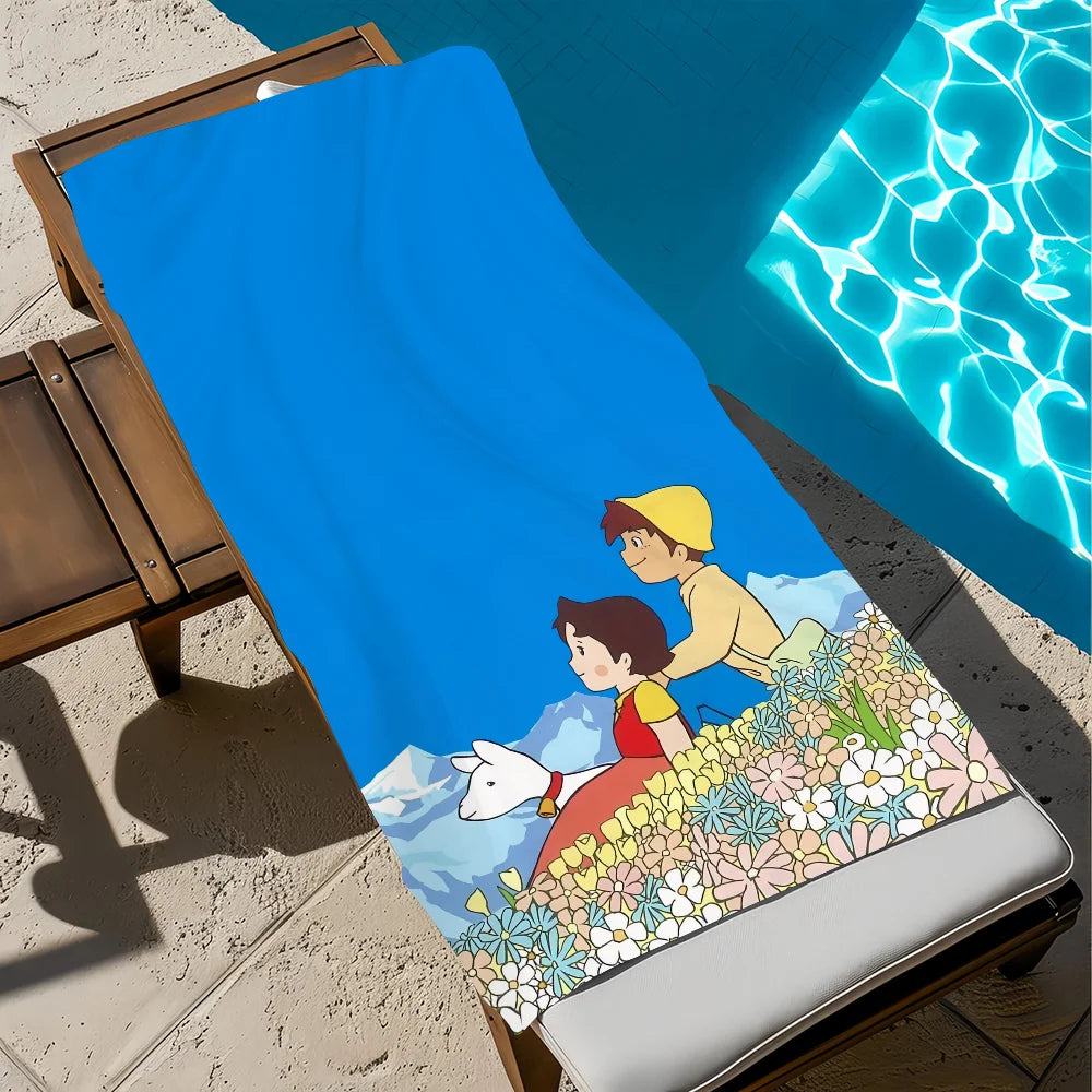 Anime Heidi Cute Quick-Dry Beach Towel | Soft Pool & Travel Quick-Dry Beach Towel Peaceful Pleasures Health and Wellness z4 STJ70x140CM