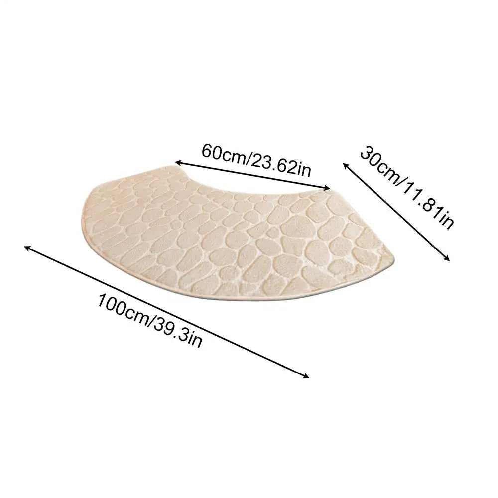 Bath Mat Super Soft Bathroom Floor Mats Curved Non-Slip Absorbent Washable Shower Accessories Bathtub Safety For Home Entrance Peaceful Pleasures Health and Wellness Beige China Mainland