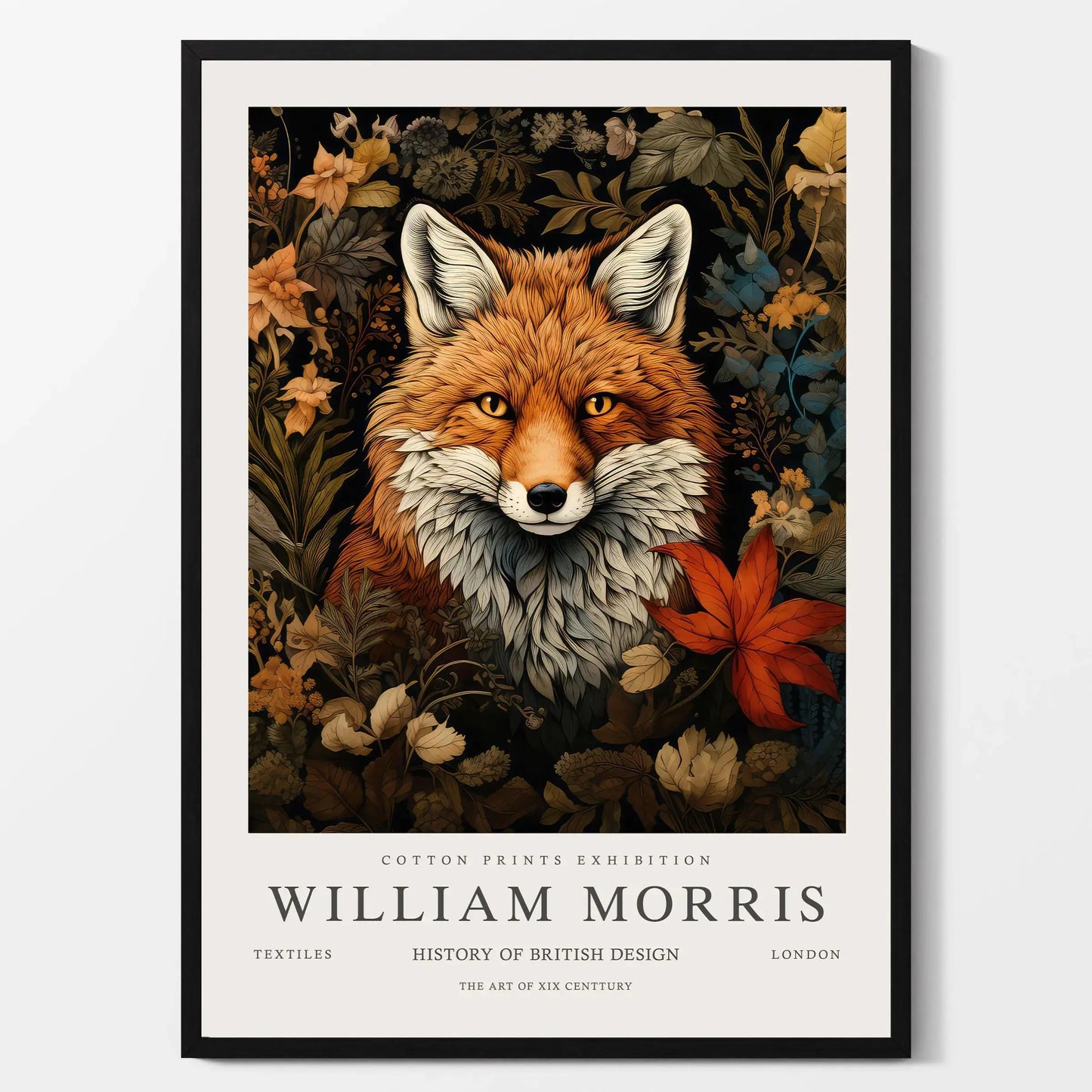 William Morris Canvas Wall Art – Fox Owl Peacock Botanical Print