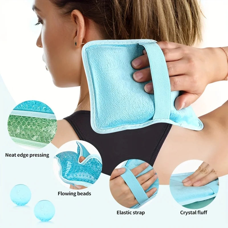 Hot Compress Gel Ball Ice Pack Pvc Double-Sided Pillow, Hot and Cold Compress Heating Pack with Strap, Handheld Ice Pack, Three Colors, Single Pack Peaceful Pleasures Health and Wellness