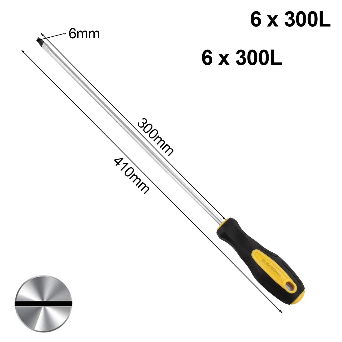 1 Extended Screwdriver Long Slotted Cross Rubber Handle Magnetic