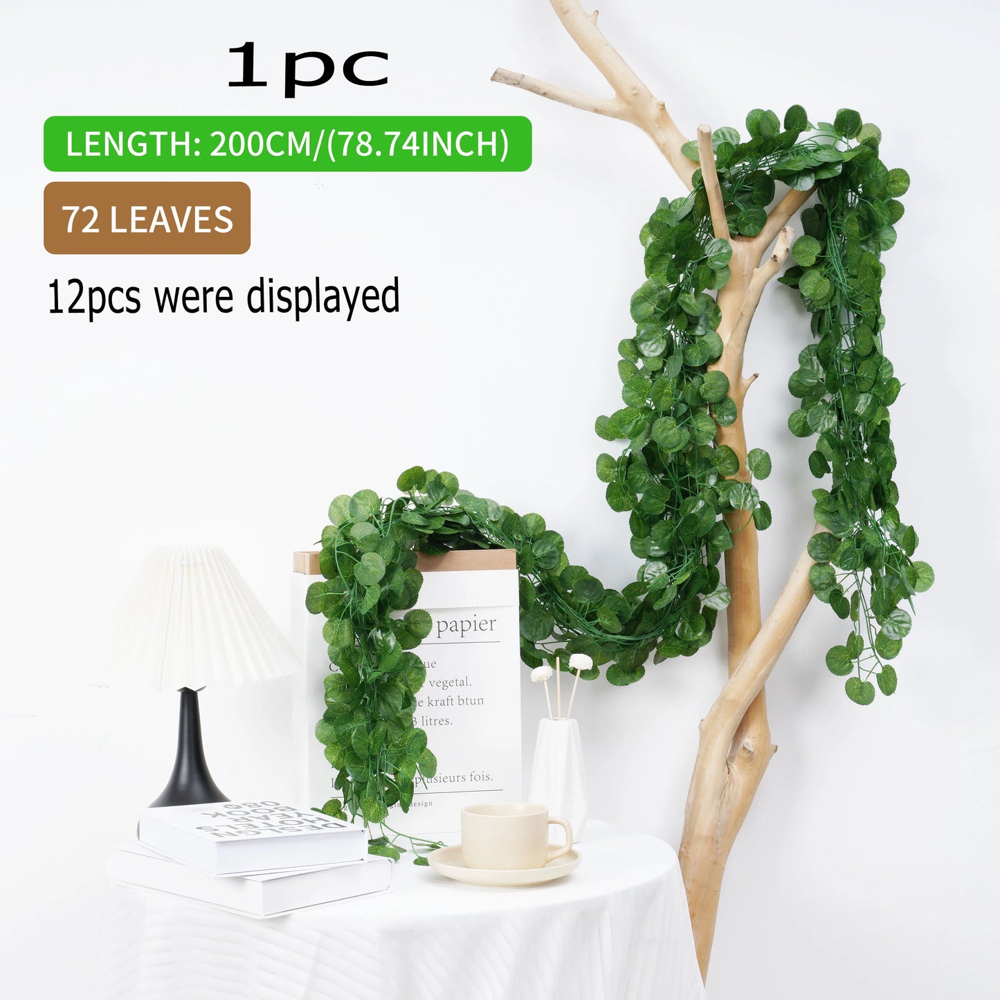 Artificial Ivy Vine Garland – Silk Hanging Leaves for Weddings
