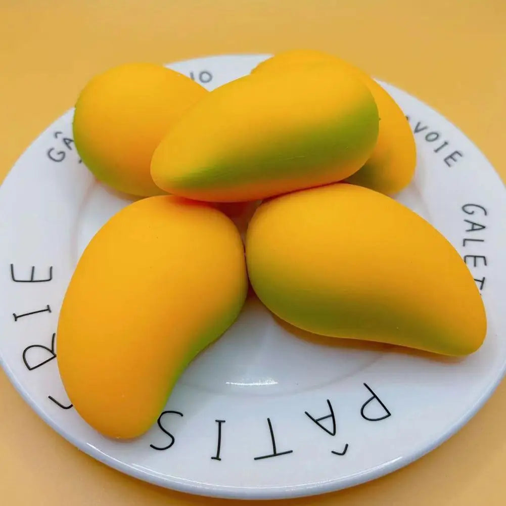 Cute Mango Stress Relief Toy Portable Soft Squeeze Fruit Fidget Toy for Office School Anti-Anxiety Sensory Toy Adults Anxiety R Peaceful Pleasures Health and Wellness