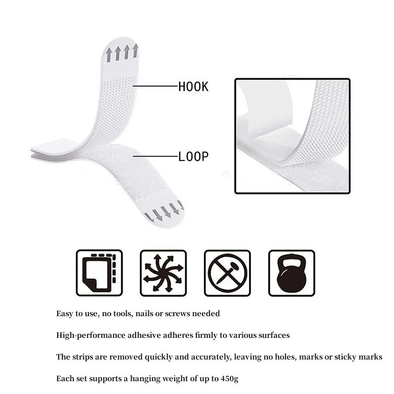 Damage-Free Picture Hanging Strips – 12 Pairs Medium Size