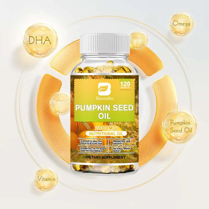 Pumpkin Seed Oil 2000mg Capsules with Saw Palmetto – 120ct Peaceful Pleasures Health and Wellness