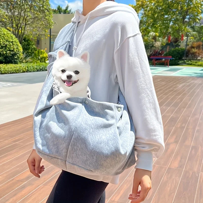Escape-Proof Dog Cat Sling Carrier for Small Pets Under 16lbs Ideal for Daily Walks and Outdoor Activities Peaceful Pleasures Health and Wellness Gray