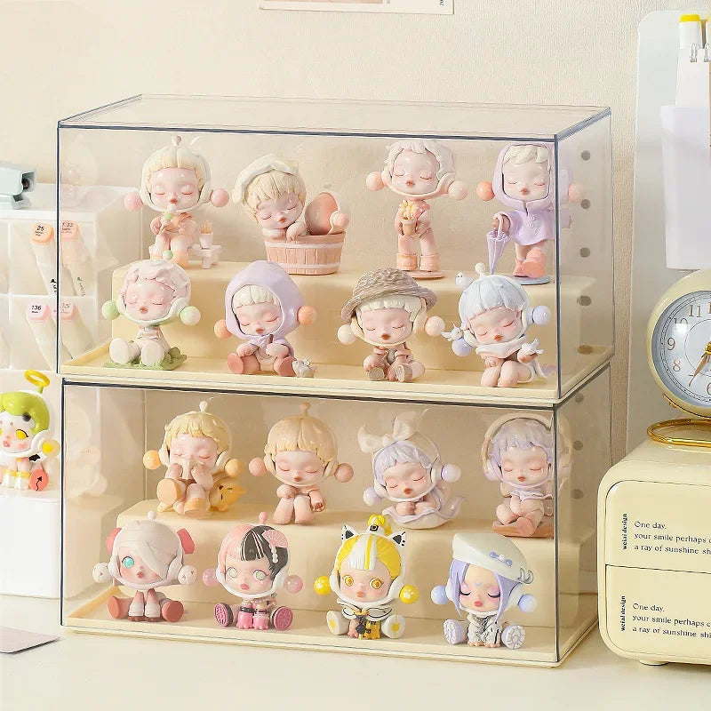 Acrylic Display Case for Action Figures Dustproof Protection Showcase for Collectible Pop Figures and Toys Box Organizer Peaceful Pleasures Health and Wellness