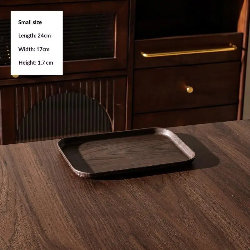 Wood Grain Stackable Serving Tray | Food-Safe PP Kitchen Tray