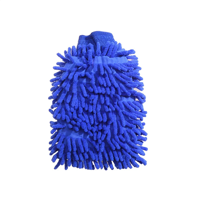 Car Washing Tools Chenille Car Wiping Gloves Coral Velvet Water Absorbing Cleaning Products Lock Mouth Waterproof Caterpillar Peaceful Pleasures Health and Wellness blue