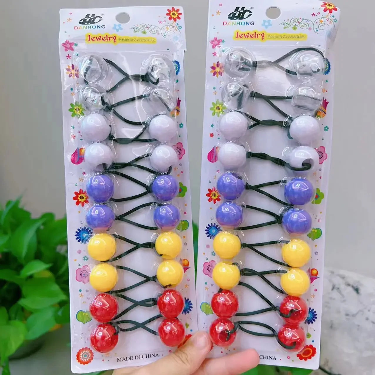 10pcs Elastic Ball Hair Ties for Girls | Colorful Beaded Bobbles Kids Hair Accessories Peaceful Pleasures Health and Wellness 5