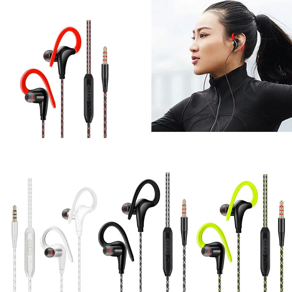 Fanmuran Wired Sport Earphones Waterproof Ear Hook Earbuds 3.5mm