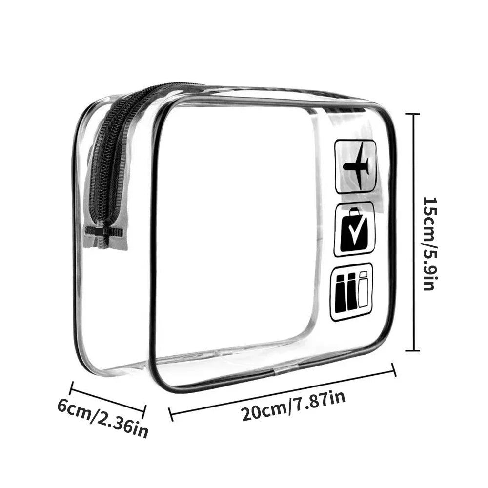 Clear PVC Travel Toiletry Bags – Waterproof Set of 3