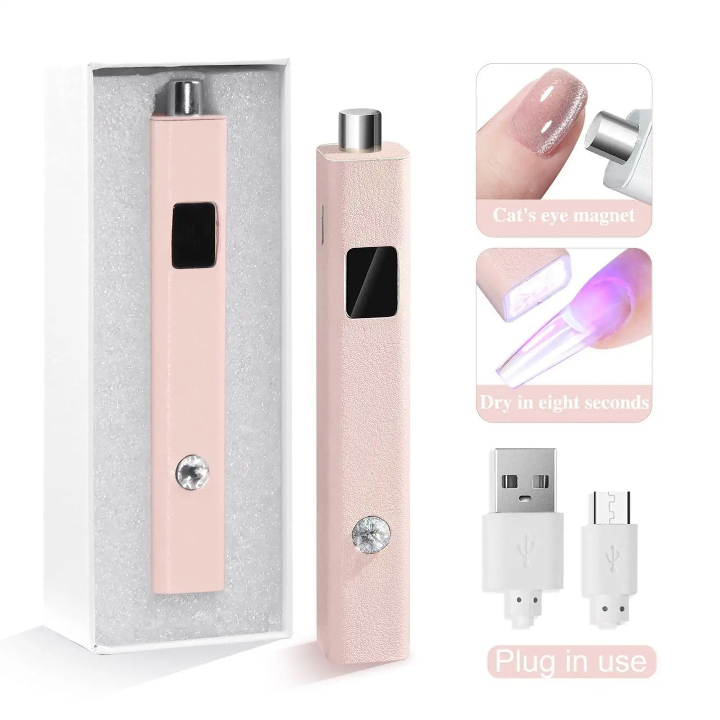 Mini UV Gel Nail Cure Lamp – Portable Rechargeable Flash Light