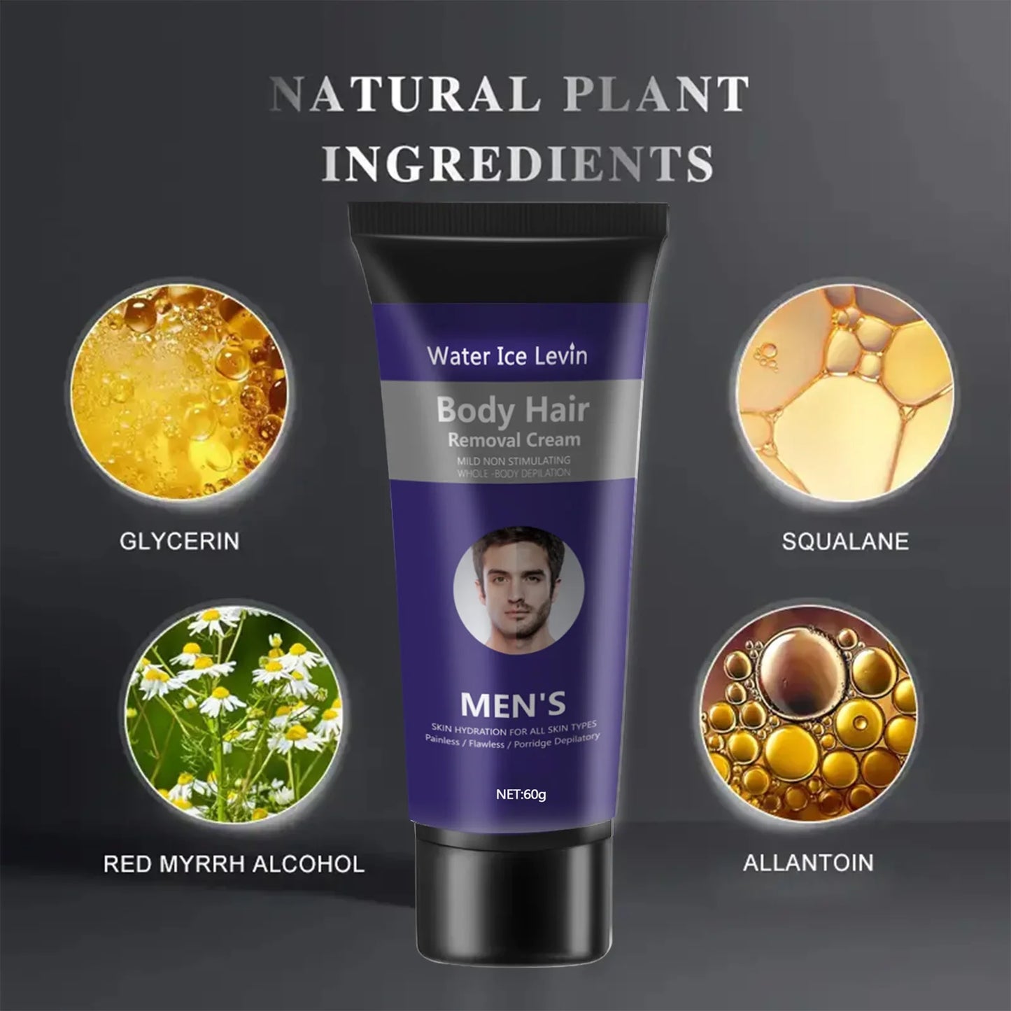 Men's Painless Hair Removal Cream – Growth Inhibitor 60g