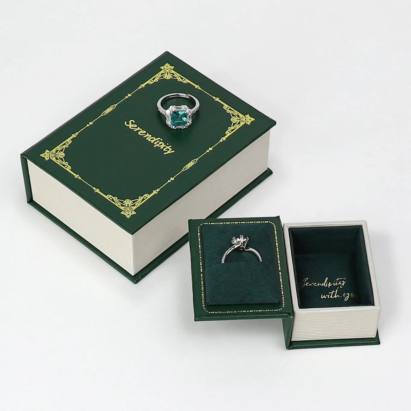 Vintage Mini Jewelry Book Boxes Ring Pendant Storage Boxes Small Ring Boxes Little Red Book Jewelry Box Jewelry Boxes Practical Peaceful Pleasures Health and Wellness green