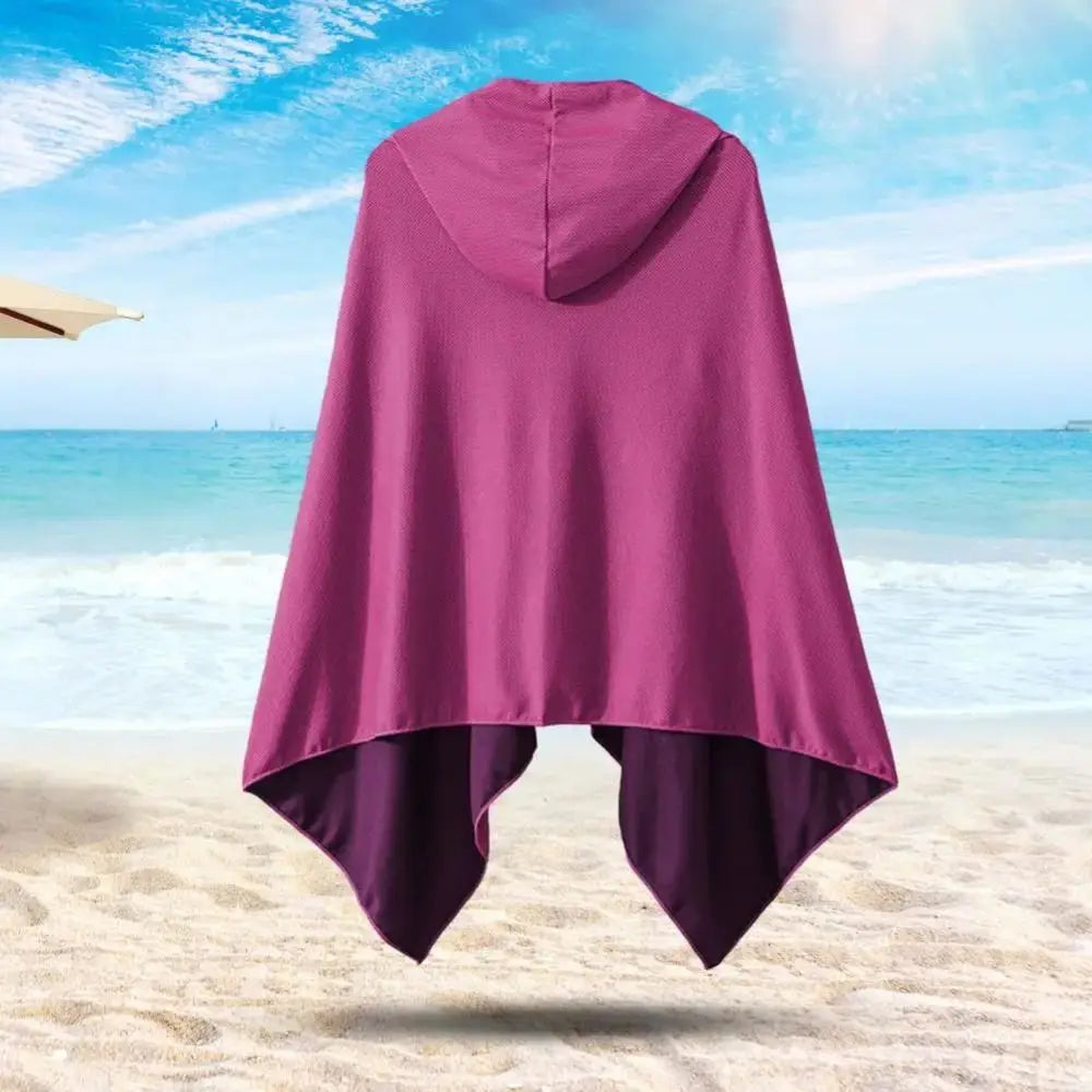 Beach Hooded Poncho Towel | Quick-Dry Microfiber Surf Wrap Beach Poncho Towel Peaceful Pleasures Health and Wellness