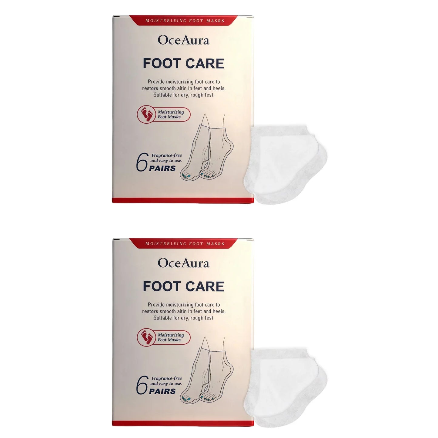 OceAura Shea Butter Foot Mask 6 Pairs – Exfoliate & Hydrate
