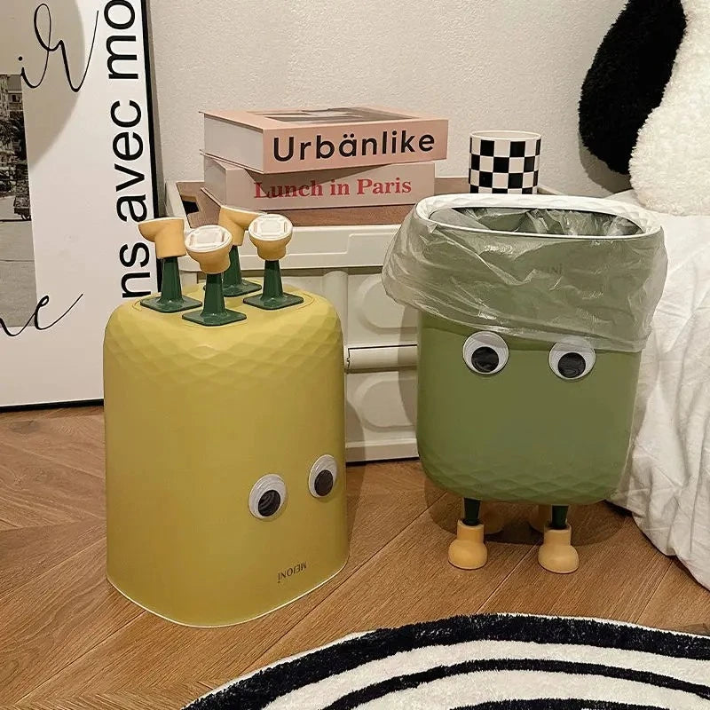 Practical Kitchen Trash Can Household Student Dormitory Large Capacity Creative Simple Cute Living Room Lidless Paper Basket New Peaceful Pleasures Health and Wellness