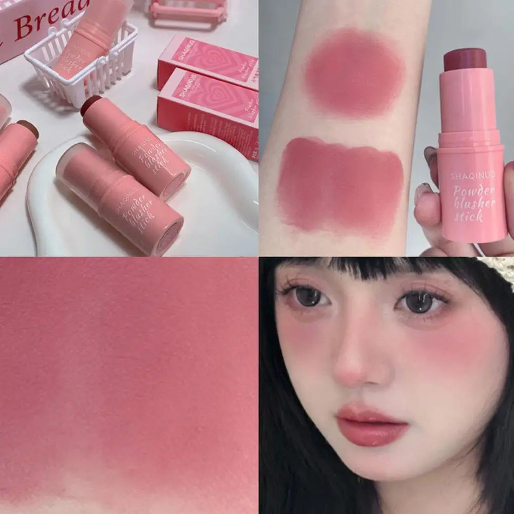 3in1 Monochrome Blusher Cheek Lip Tinted Durable Matte Natural Rouge Powder Blusher Stick Cream Matte Contour Makeup Cosmetices Peaceful Pleasures Health and Wellness