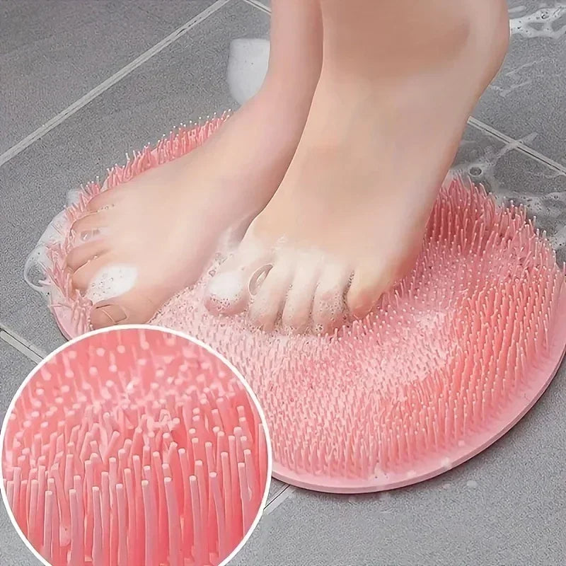 Silicone Foot Scrub Mat & Body Brush | Non-Slip Shower Pad