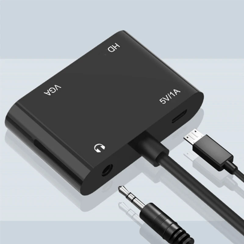 HDMI-compatible TO 4K HD VGA 1080p Converter Dual Display At The Same Time with 3.5mm Audio for PC HDTV Monitor Display Peaceful Pleasures Health and Wellness
