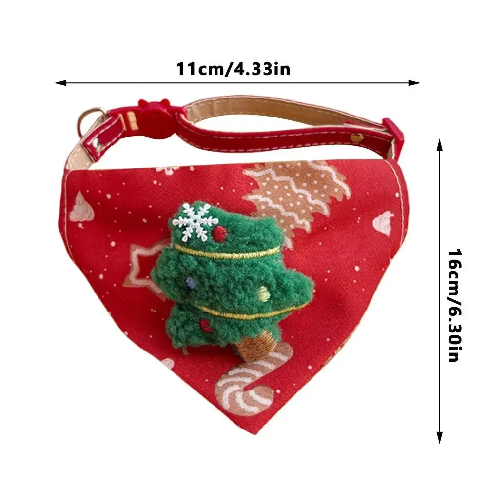 Adjustable Christmas Scarf For Dog Cat Saliva Towel Fashionable Neck Scarf Ring Triangle Bib Neckerchief Pet Supplies Peaceful Pleasures Health and Wellness