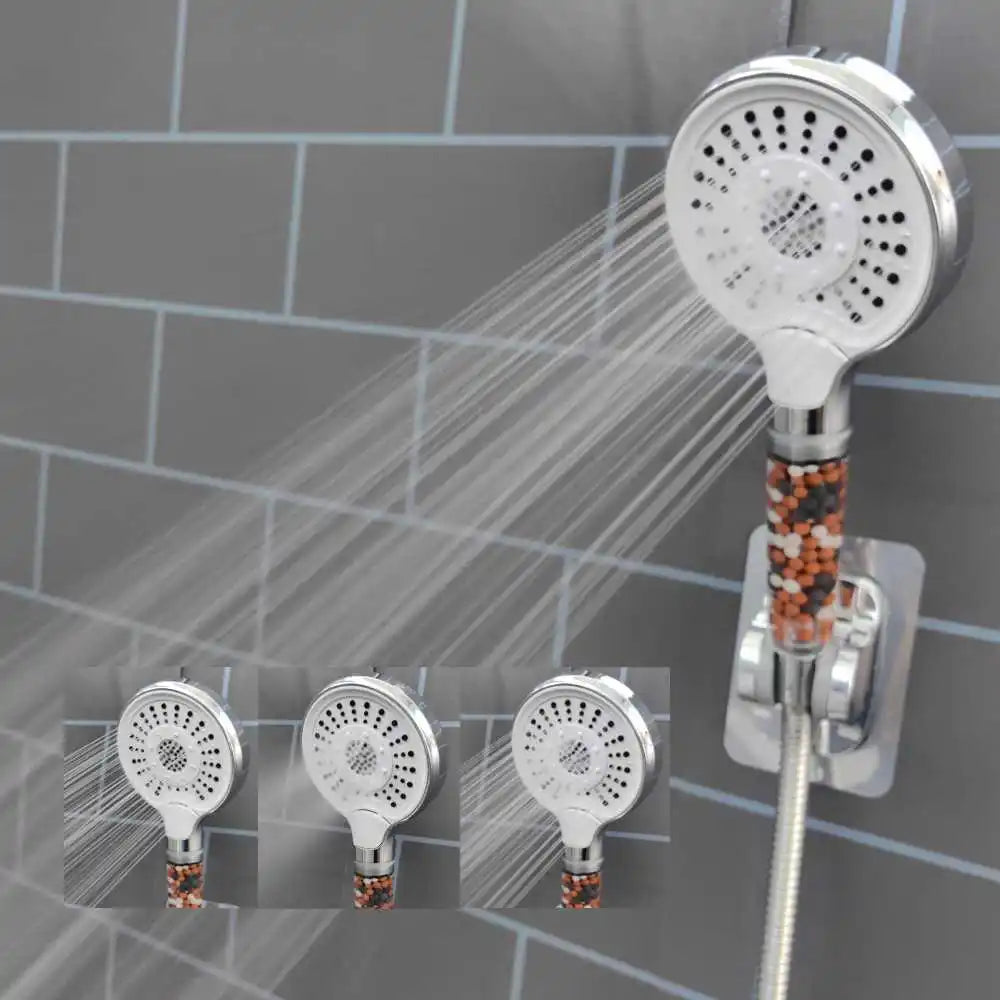 Black 3-Mode High-Pressure Shower Head | Rainfall & Anion Filter