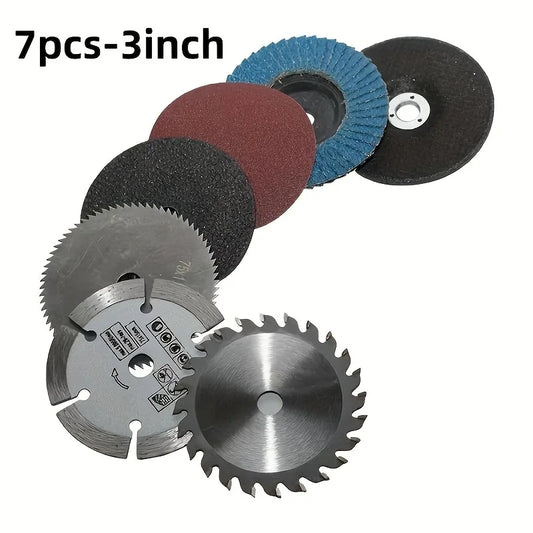 Procut3-Inch Circular Saw Blade Grinding Disc Durable Steel Structure Peaceful Pleasures Health and Wellness 7pcs