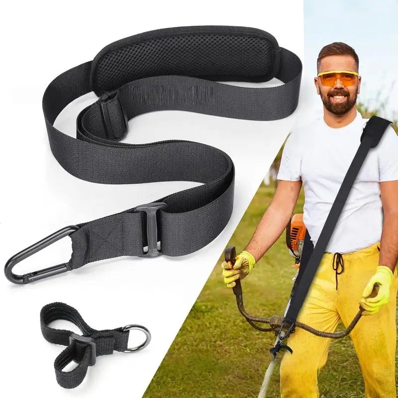 Adjustable Trimmer Shoulder Strap | Breathable Padded Mesh Lawn Care