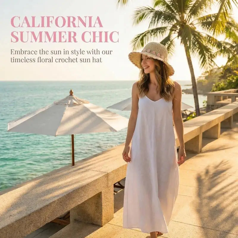 Women's Foldable Wide Brim Straw Sun Hat | UV Beach Hat