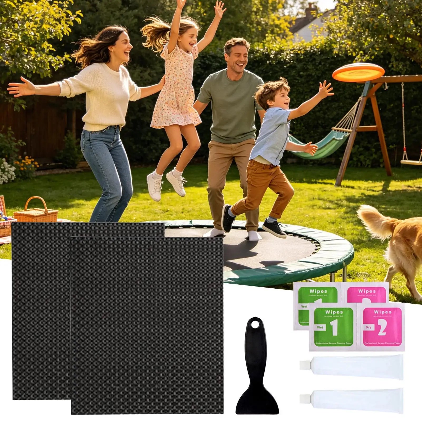 Trampoline Patch Repair Kit Cuttable Strong All-Weather Secure Mat Patch for Home Garden Yard Patio Lawn Grassland Peaceful Pleasures Health and Wellness