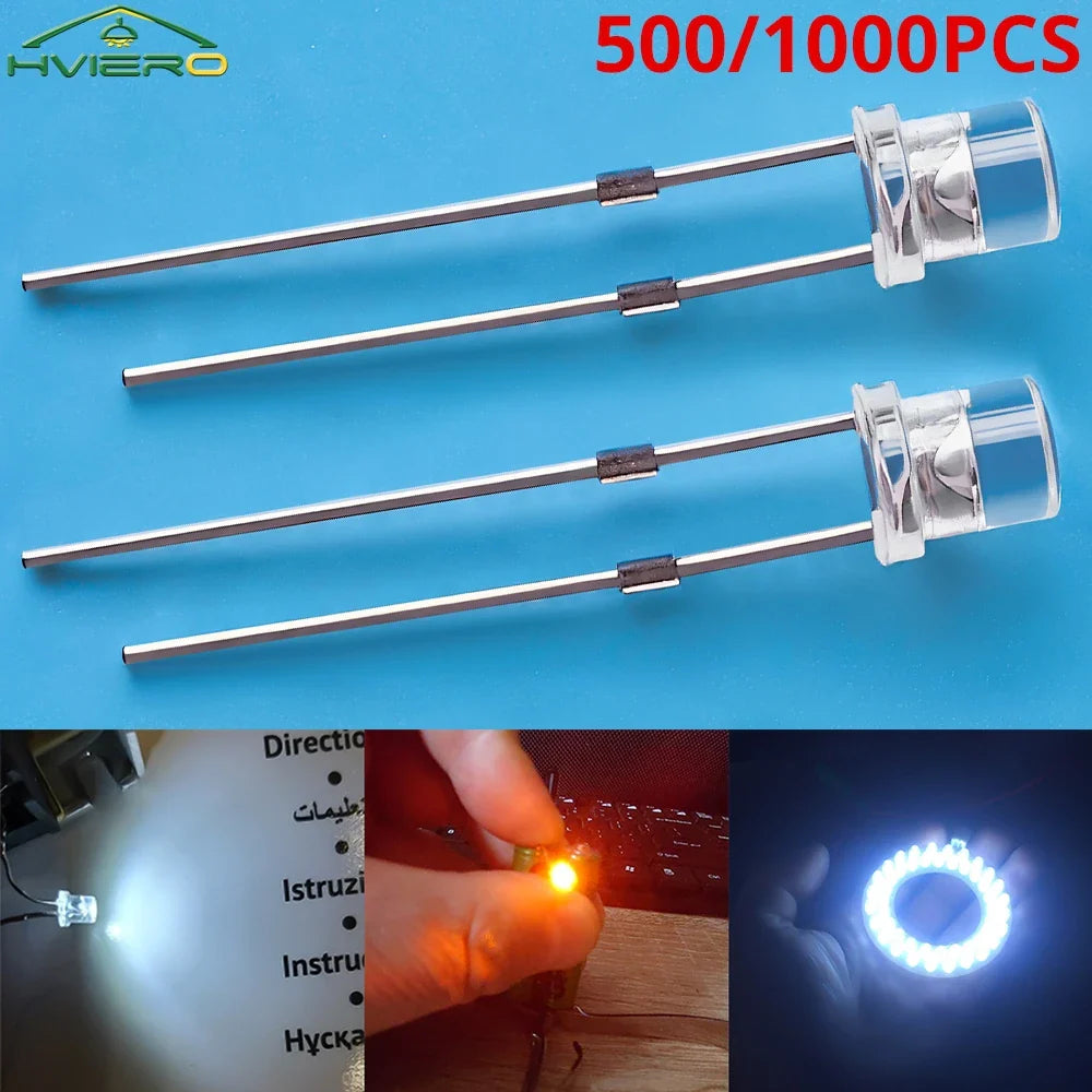 500/1000Pcs 3mm Flat Top LED Beads – Multi-Color DIY Kit