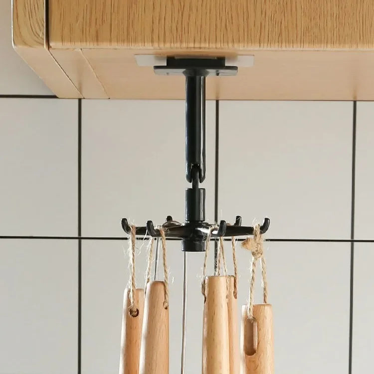 Rotating 7-Claw Hook Organizer – Kitchen & Bathroom Storage